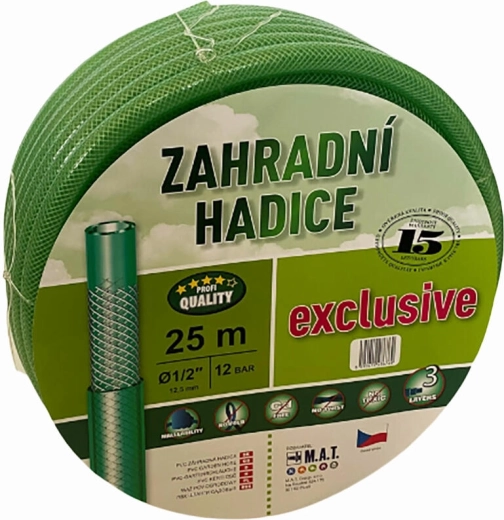 Zahradní hadice 1/2" 25 m transparentní zelená