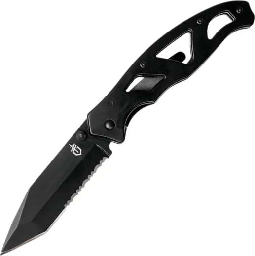 Kapesní nůž Gerber Paraframe II Serrated Black, celočerný