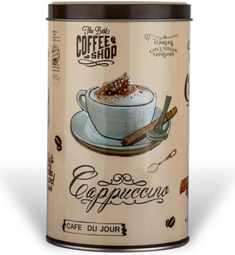 Kulatá plechová dóza Café du Jour 11 × 11 × 18,2 cm