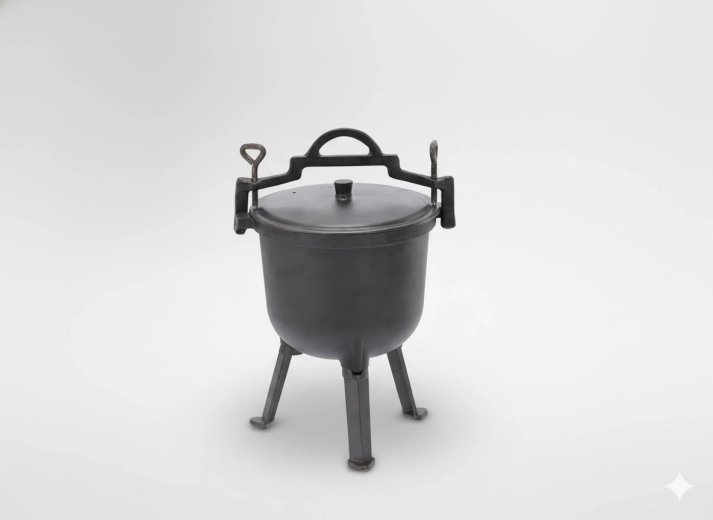 Litinový kotlík myslivecký 8 l s víkem a nohami