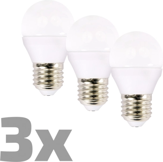 Ecolux led žárovka miniglobe e27 6 w 3000 k 450 lm - 3 ks