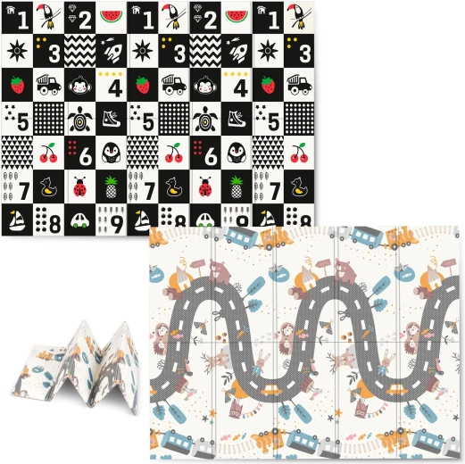 Skládací pěnová dětská podložka 200 × 150 × 1 cm NUKIDO