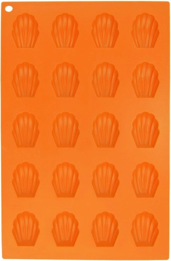Silikonová forma na sušenky mušličky, oranžová