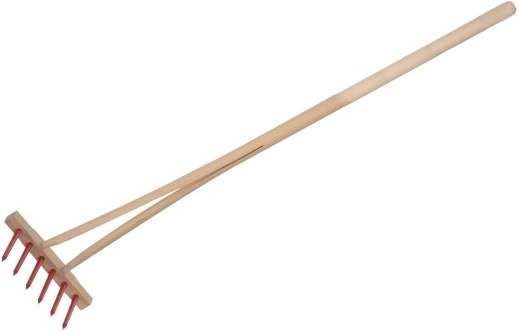 Teddies dětské hrábě s dřevěnou násadou 90 cm – Červené