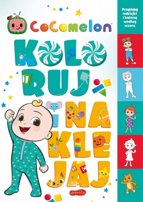 Cocomelon: vybarvuj a nalepuj – omalovánka pro děti