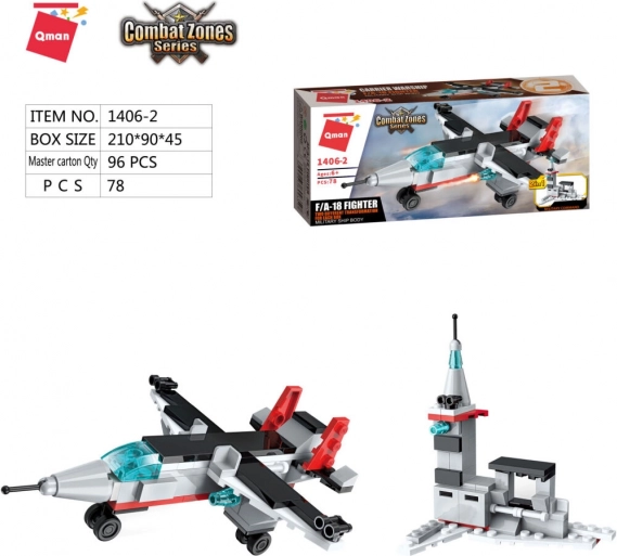Qman Aircraft Carrier stavebnice letadlo A-1 Skyrider 2 v 1