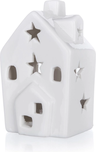 Porcelánový LED domeček s bílým světlem