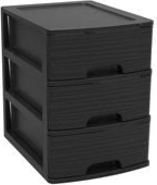 Modulární skříňka se 3 zásuvkami A5, černý kámen