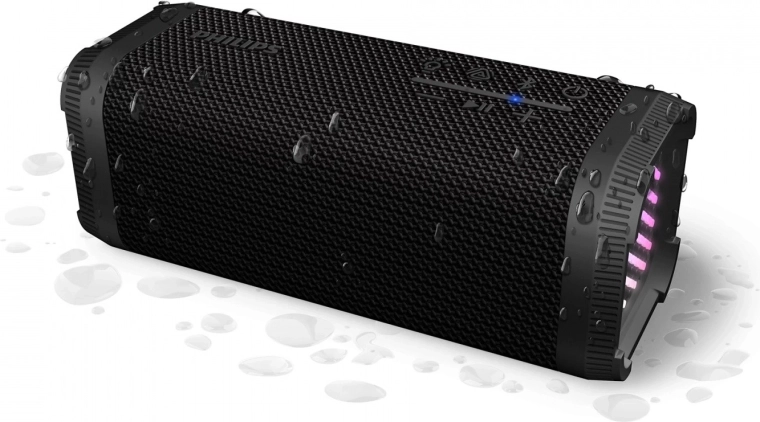 přenosný bluetooth reproduktor philips tas2000 s rgb osvětlením a bass+