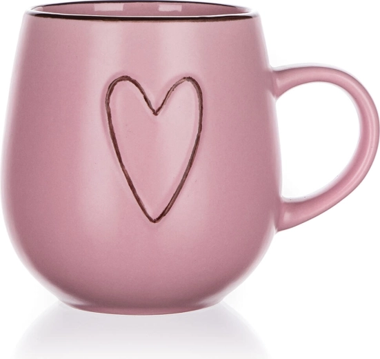 Keramický hrnek Heart růžový 500 ml