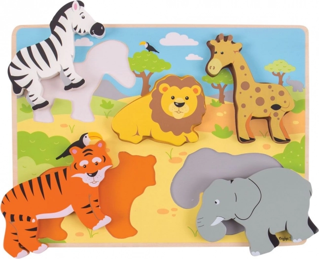 Vkládací puzzle safari Bigjigs Toys