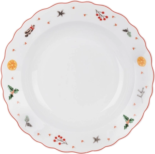 Hluboký porcelánový talíř Vůně Vánoc 24,5 cm