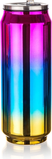 Termo plechovka BE COOL 0,43 l duhově růžová nerez