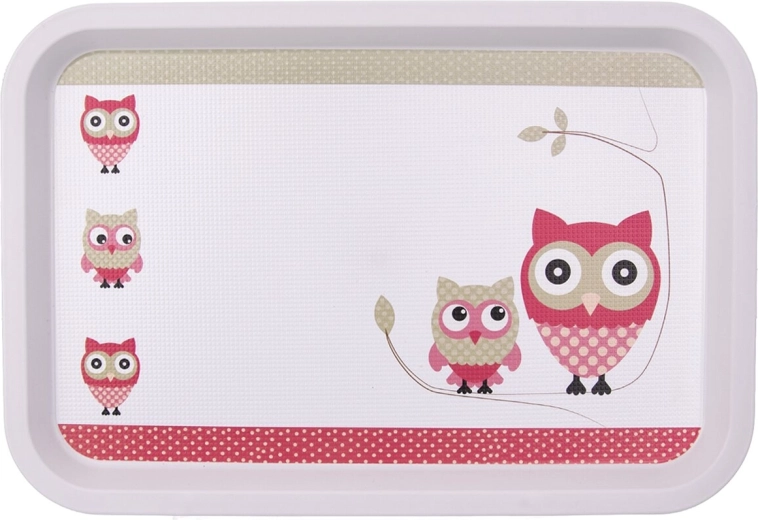 Toya plastový servírovací tác s motivem sova 30,5 × 21 cm