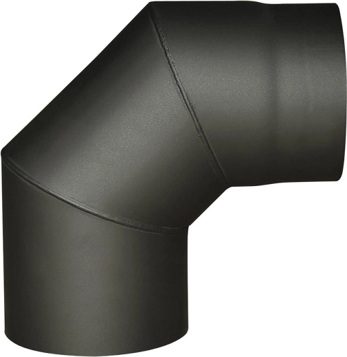 Kouřové koleno 125 mm 90° černé, tloušťka 1,5 mm