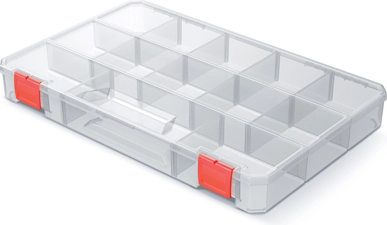 organizér sqr box 35,5 × 23 × 4,1 cm transparentní