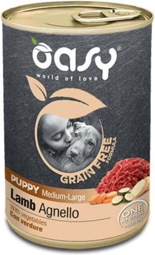 Oasy Grain Free pro štěňata středních a velkých plemen jehněčí 0,4 kg