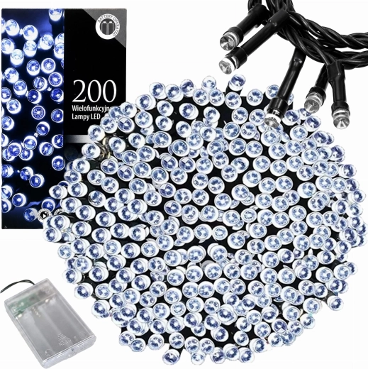 Vánoční LED světelný řetěz 200 LED 20 m studená bílá