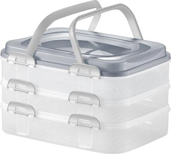 Plastový piknikový box se 3 patry 40 × 30 × 24 cm