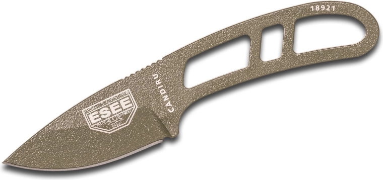 ESEE Candiru krční nůž 5,1 cm, OD zelená, uhlíková ocel, plastové pouzdro