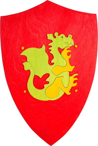 Dřevěný štít s drakem Fauna