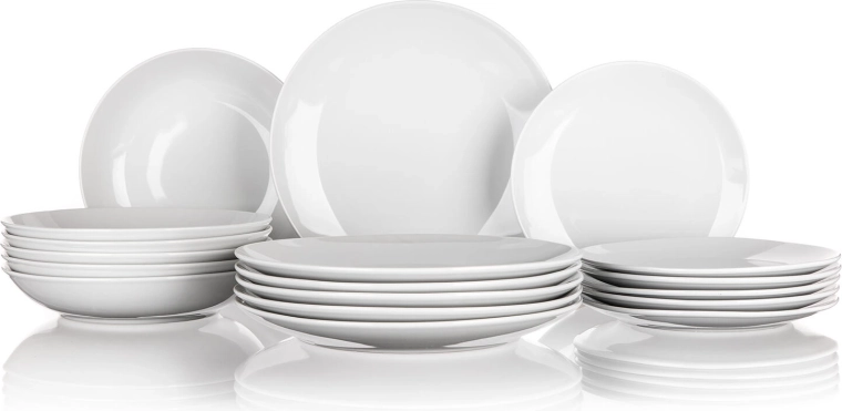 Porcelánová jídelní sada MARION 18dílná bílá