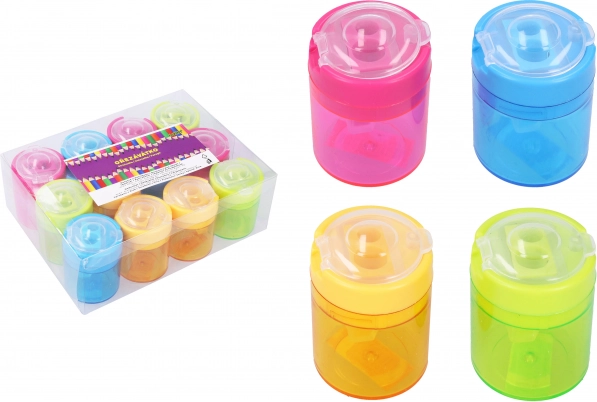 Ořezávátko na dvě tužky s průhledným zásobníkem