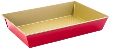 Pecicí forma z oceli s nelepivým povrchem 28 × 23,5 × 6 cm zlatě červená SNB