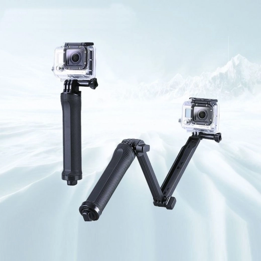 Třícestný monopod a mini stativ pro akční kamery GOPRO – černý