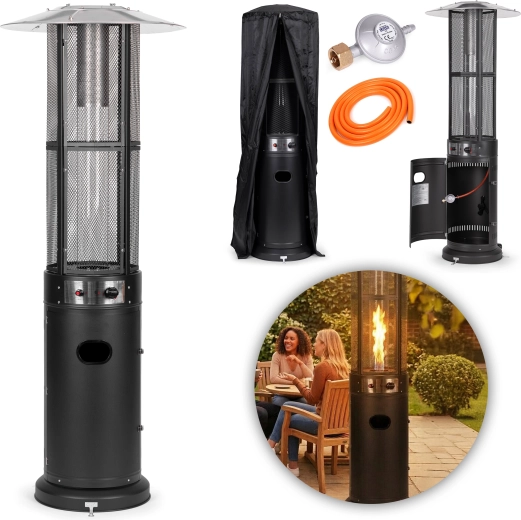 Plynový terasový ohřívač 11 kW s regulátorem, hadicí a plachtou – MULTIGARDEN