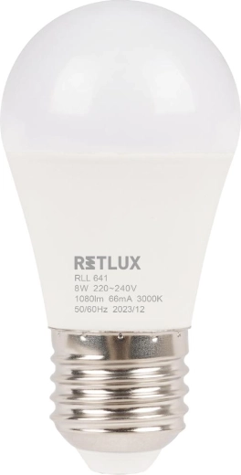 Retlux LED žárovka G45 E27 8 W teplá bílá