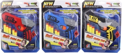 Plastová pistole na pěnové náboje s přísavkami