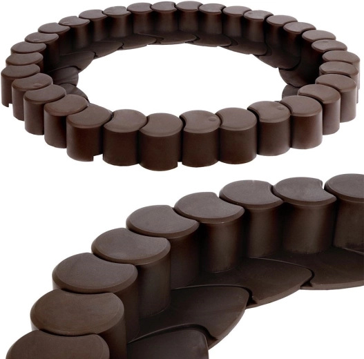 Zahradní plastová palisáda hnědá 4,1 m – 32 dílů