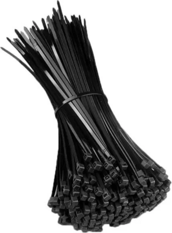 Černé nylonové stahovací pásky 2,5x120 mm, 100 ks