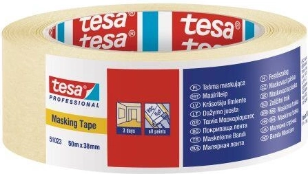 Krepová maskovací páska 38 mm × 50 m žlutá Tesa