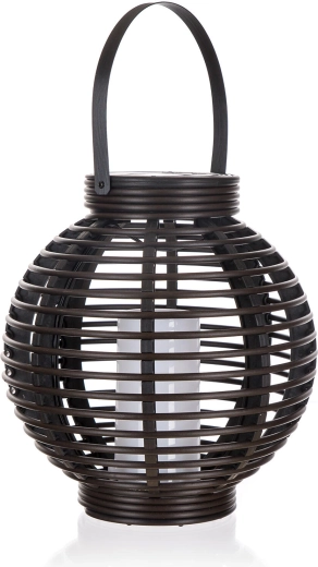 Závěsná solární lucerna s plamenným efektem, 1 LED, 22 × 23 cm