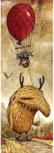 Vertikální puzzle Zozoville: červený balón 1000 dílků