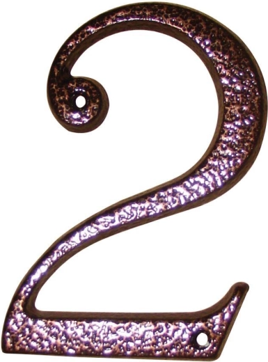 Domovní číslo 2 hnědé, zinek, 117 mm