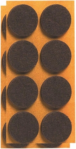 Filcové samolepicí podložky pod nábytek 20 mm, hnědé (24 ks)
