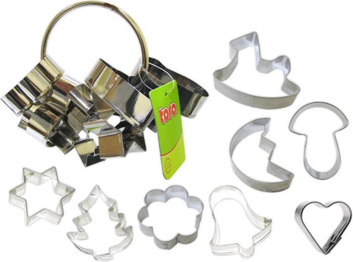 Sada nerezových vykrajovátek na cukroví, 8 ks