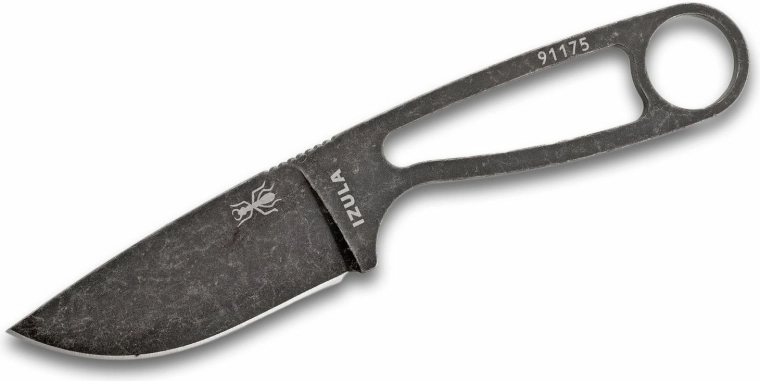 Nůž na krk ESEE IZULA Black, uhlíková ocel 1095, Stonewash, černé pouzdro