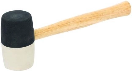 Gumová palička 860 g, průměr 65 mm, černobílá, dřevěná rukojeť