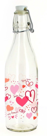 Láhev s patentním uzávěrem s motivem srdce 260 ml