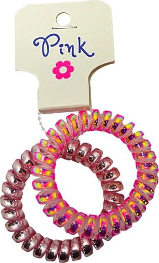 PINK gumičky do vlasů růžové a perleťové (2 ks)