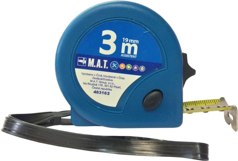Stahovací svinovací metr 3 m x 19 mm Assistente
