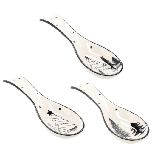 Keramická podložka pod lžíci ve tvaru vánočního stromečku