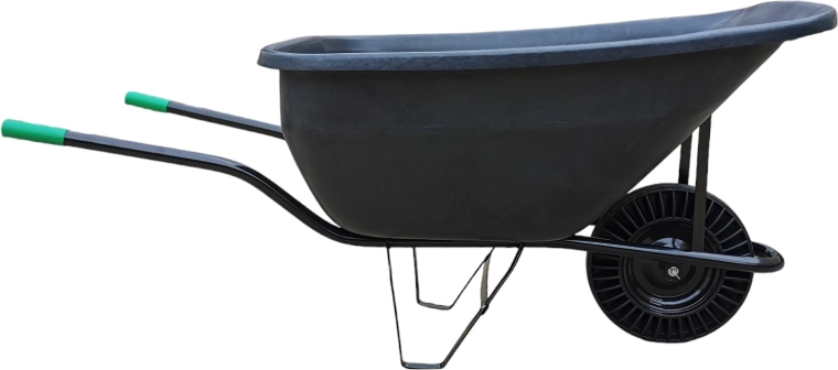 Zahradní kolečko 180 l s plnou pryží a plastovou korbou