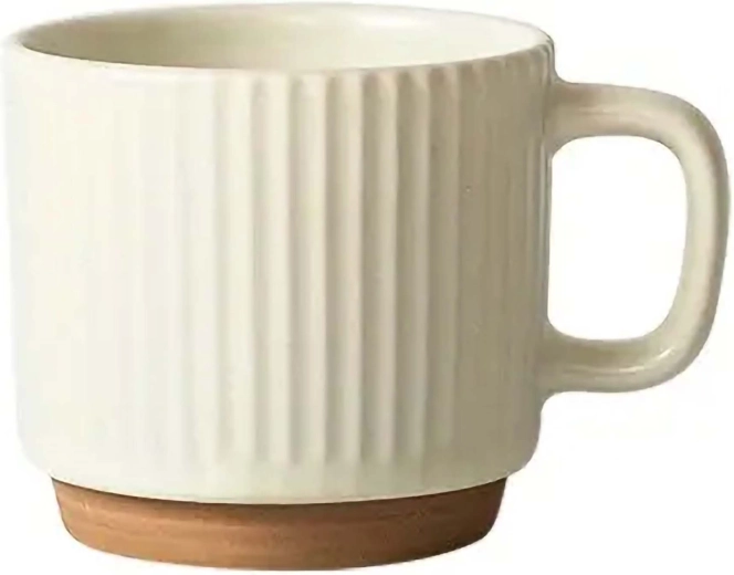 Keramický žebrovaný hrnek 380 ml krémově bílý