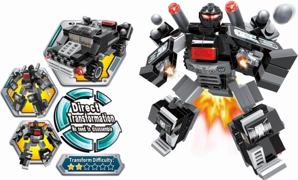 Stavebnice Qman Blast Ranger – světelný strážce transformující se robot a auto