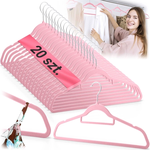 Velurové ramínka na oblečení 20 ks Massido